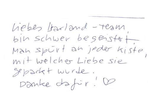 Handgeschriebenes Kundenfeedback von Mathias.