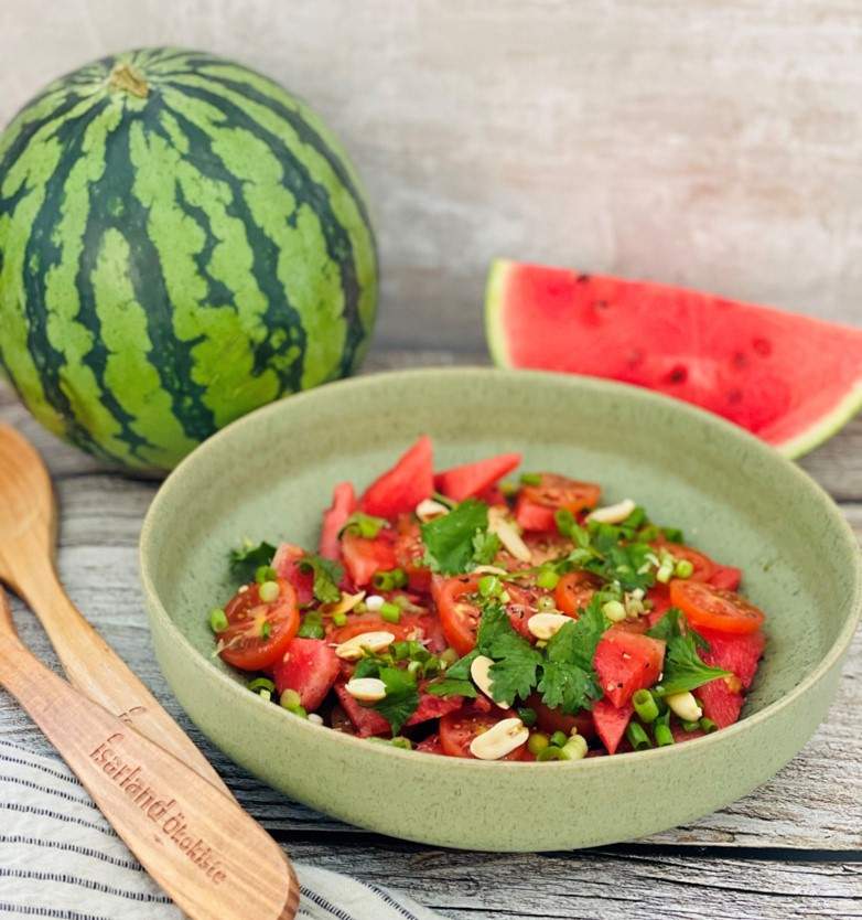 Wassermelonen-Tomatensalat