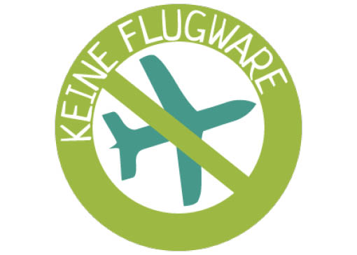Durchgestrichenes Flugzeug, Symbolbild für keine Flugware.