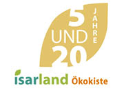 Jubiläumslogo der Isarland Ökokiste.