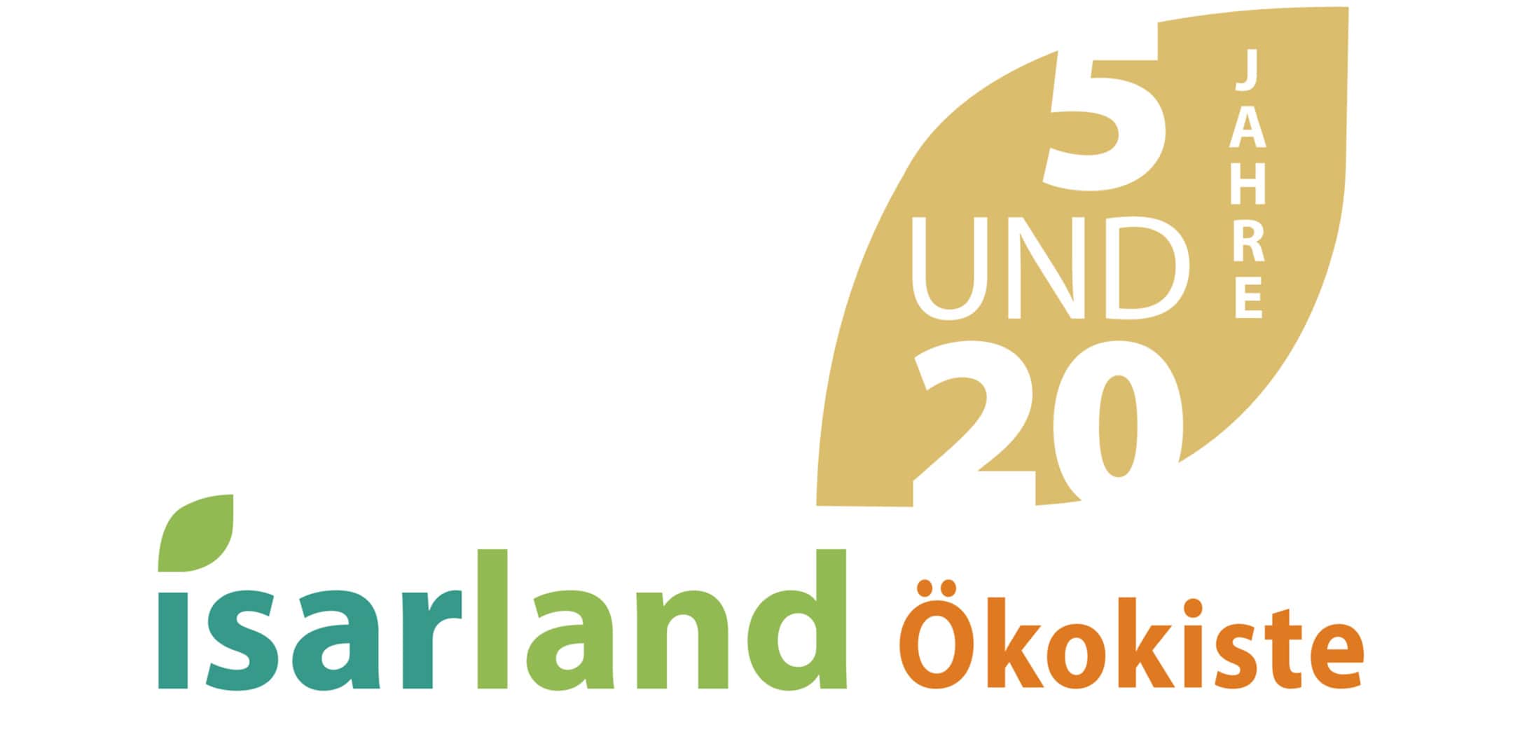 Isarland Ökokisten Jubiläumslogo.